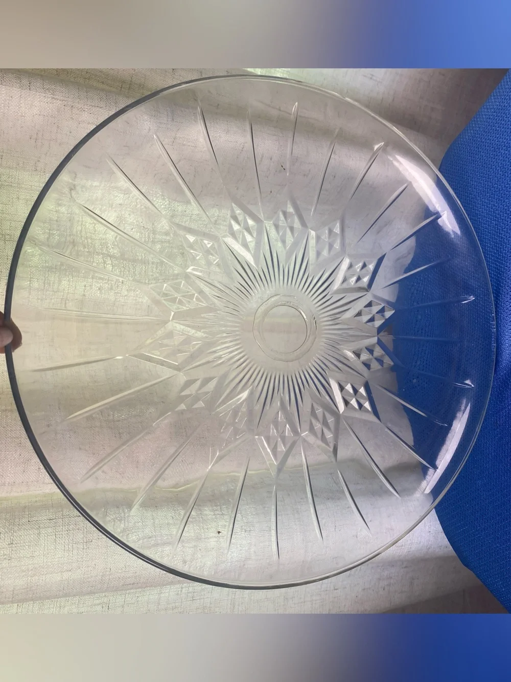 Vintage Federal Glass Clear Starburst 11.5